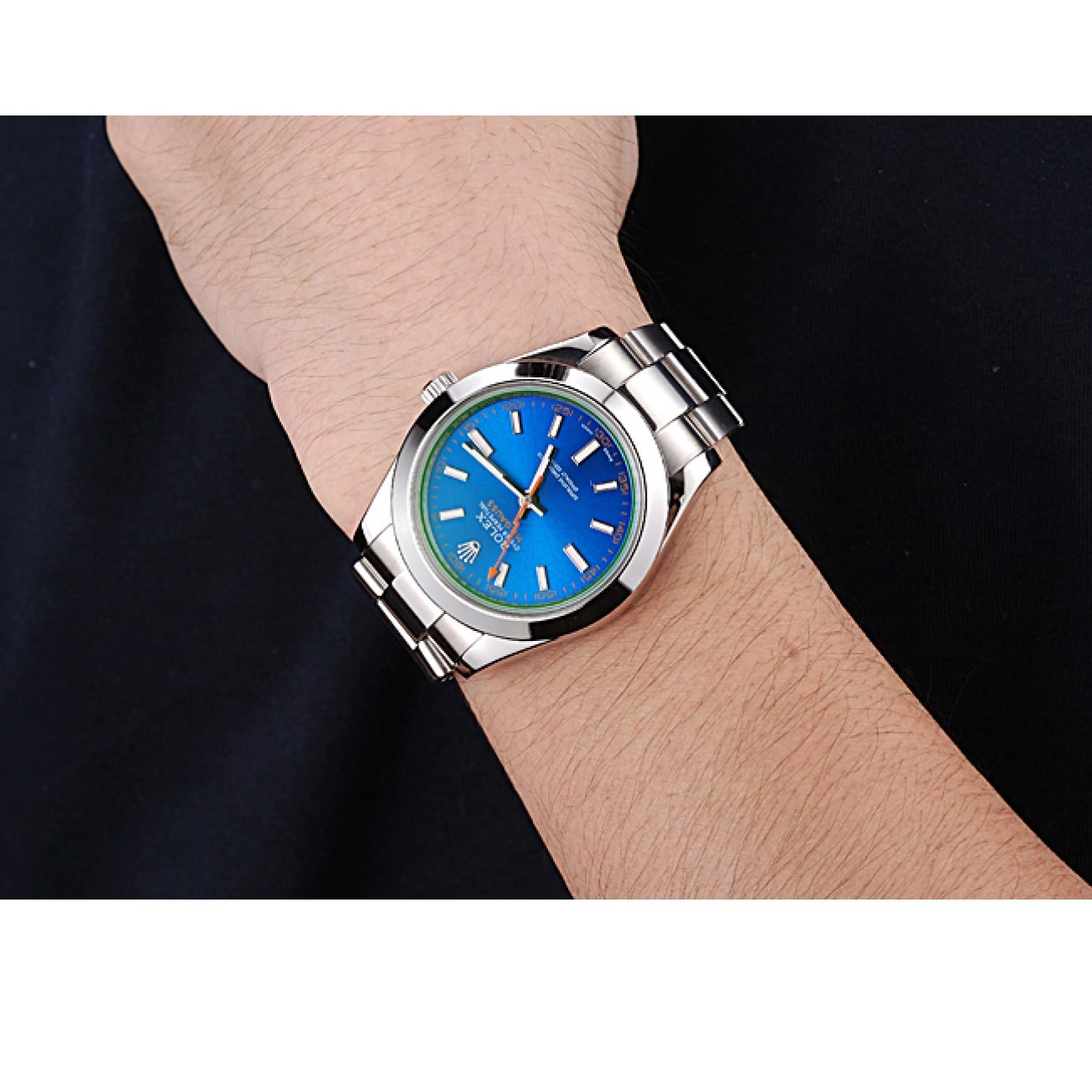 Aaa replica Blue And Bezel Stainless Rolex Steel Case 622838 Dial Milgauss 0801